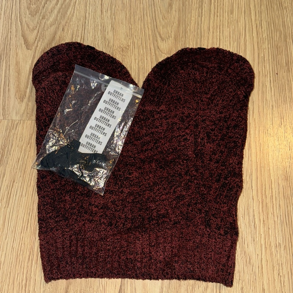 Urban outfitters black and red strapless top